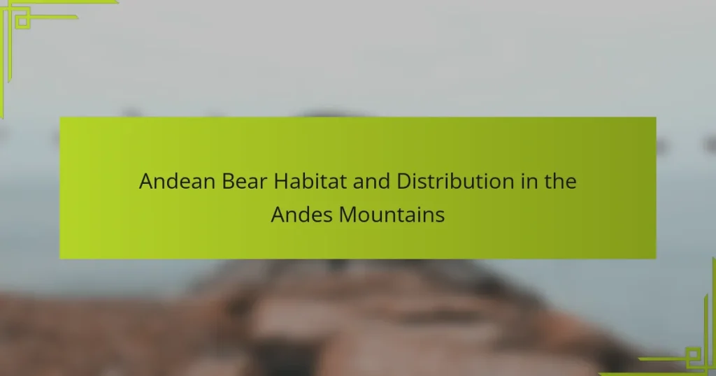 Andean Bear Habitat and Distribution in the Andes Mountains