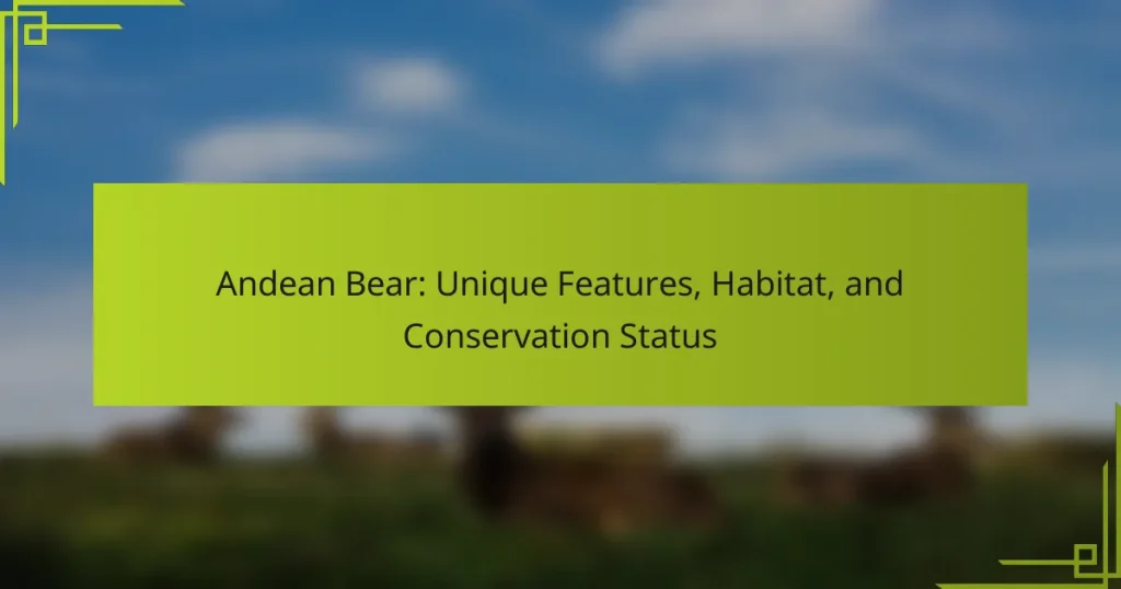 Andean Bear: Unique Features, Habitat, and Conservation Status