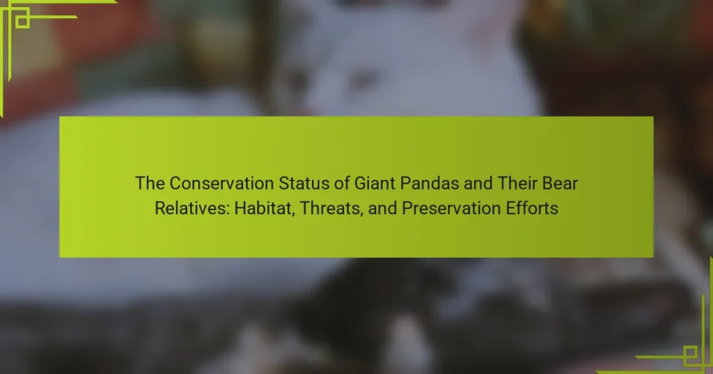 The Conservation Status of Giant Pandas and Their Bear Relatives: Habitat, Threats, and Preservation Efforts