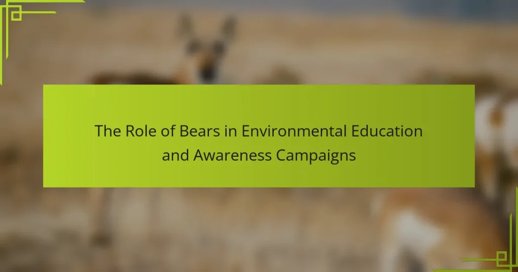 The Role of Bears in Environmental Education and Awareness Campaigns