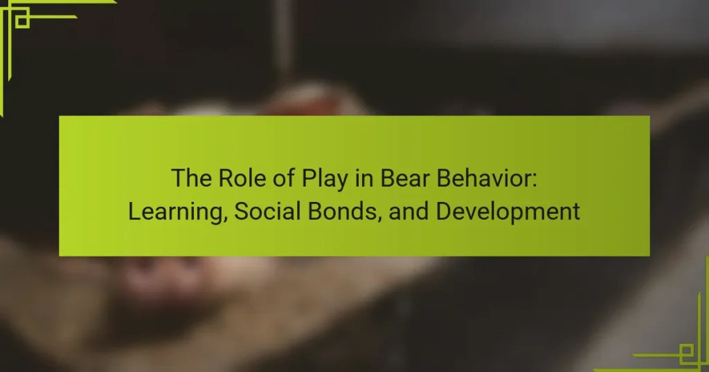 The Role of Play in Bear Behavior: Learning, Social Bonds, and Development