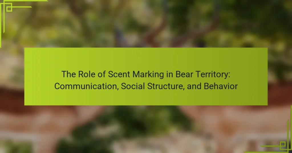 The Role of Scent Marking in Bear Territory: Communication, Social Structure, and Behavior