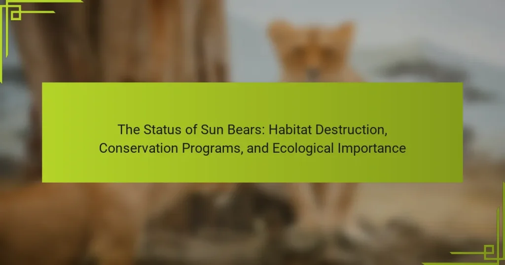 The Status of Sun Bears: Habitat Destruction, Conservation Programs, and Ecological Importance