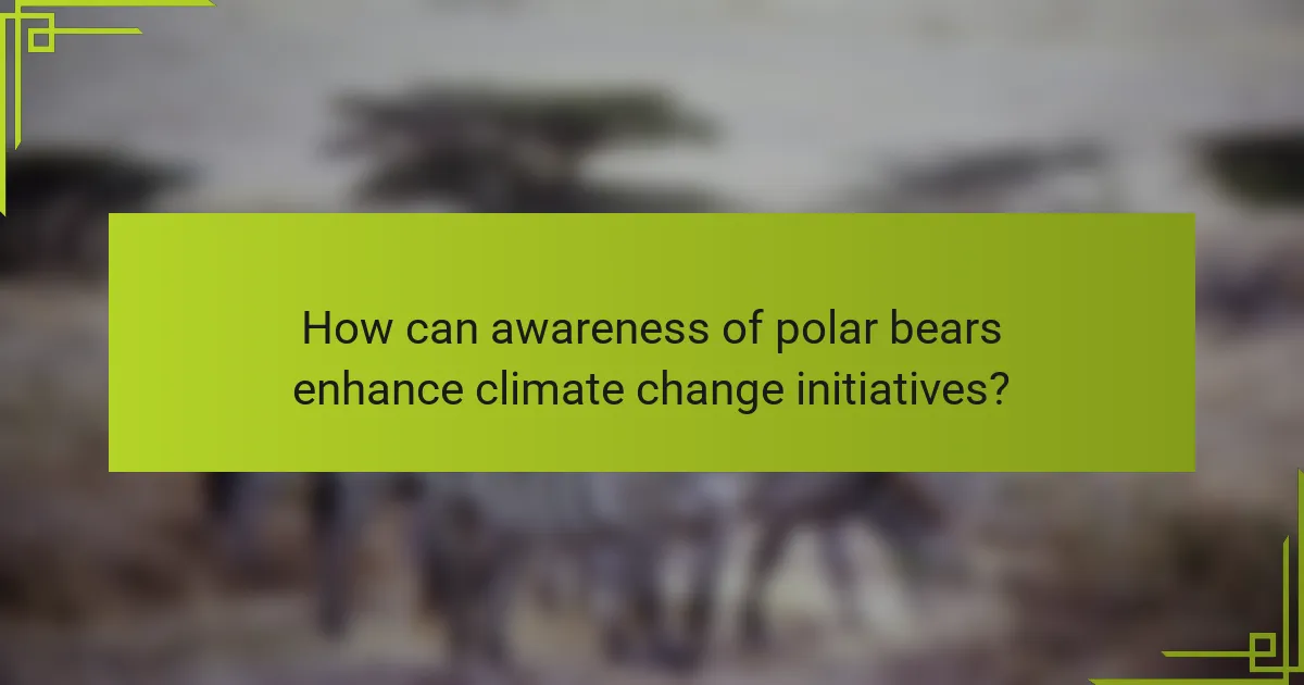 How can awareness of polar bears enhance climate change initiatives?