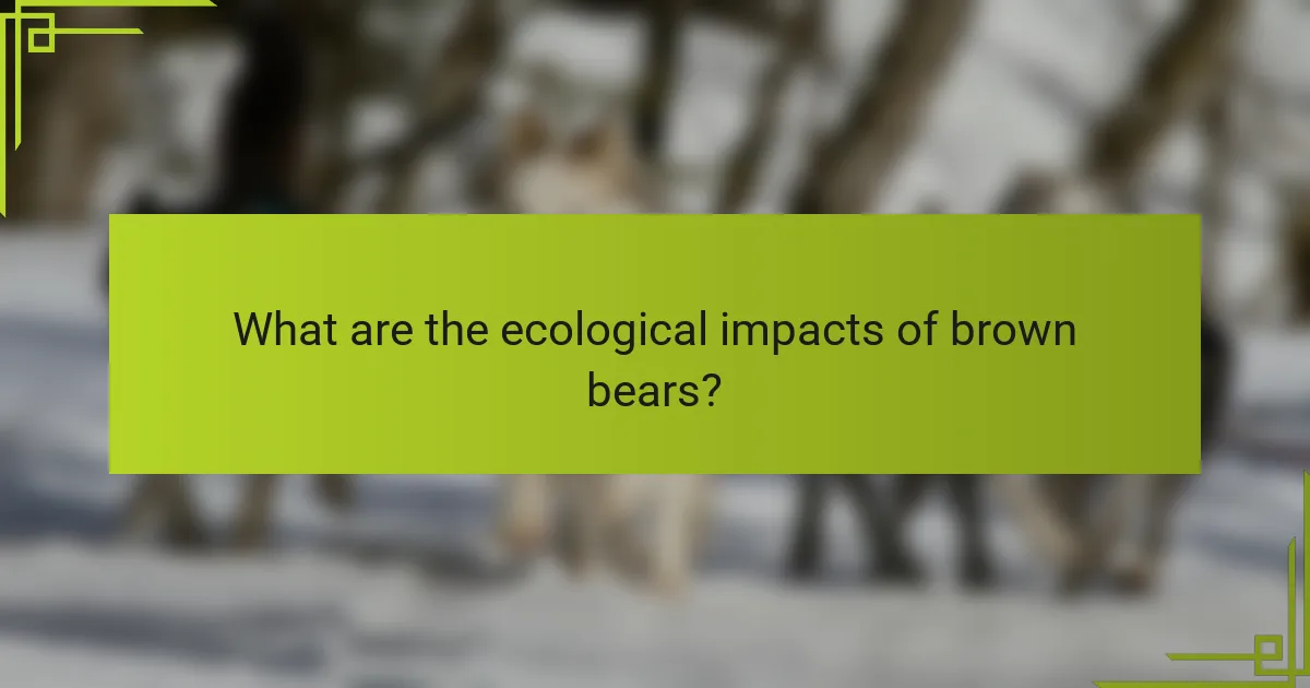 What are the ecological impacts of brown bears?