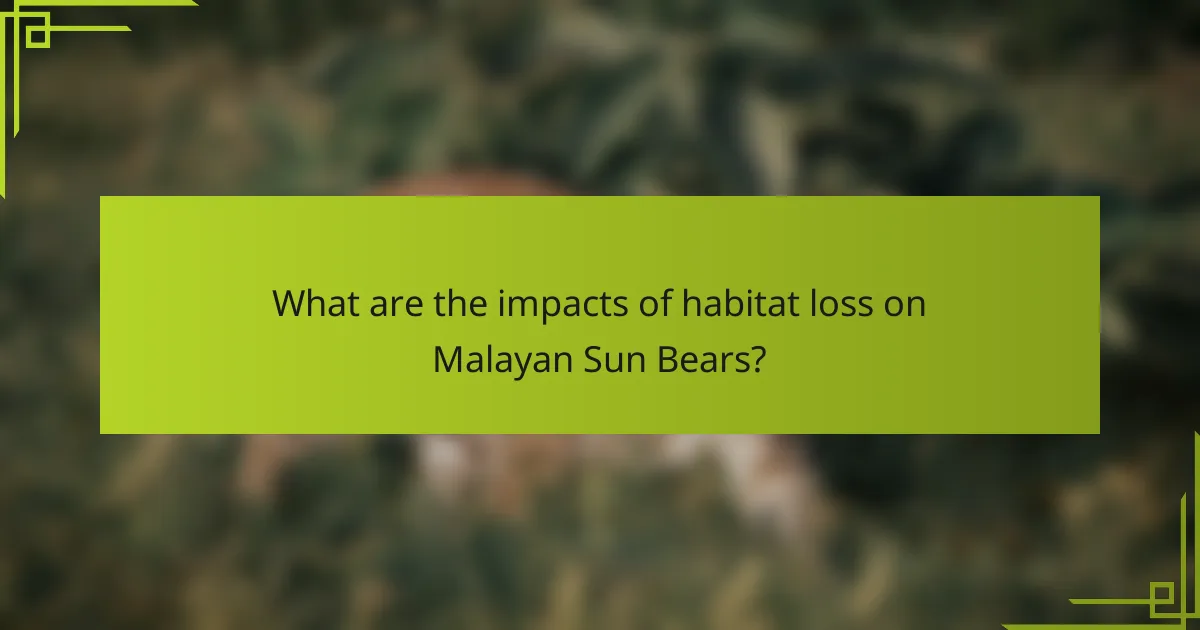 What are the impacts of habitat loss on Malayan Sun Bears?