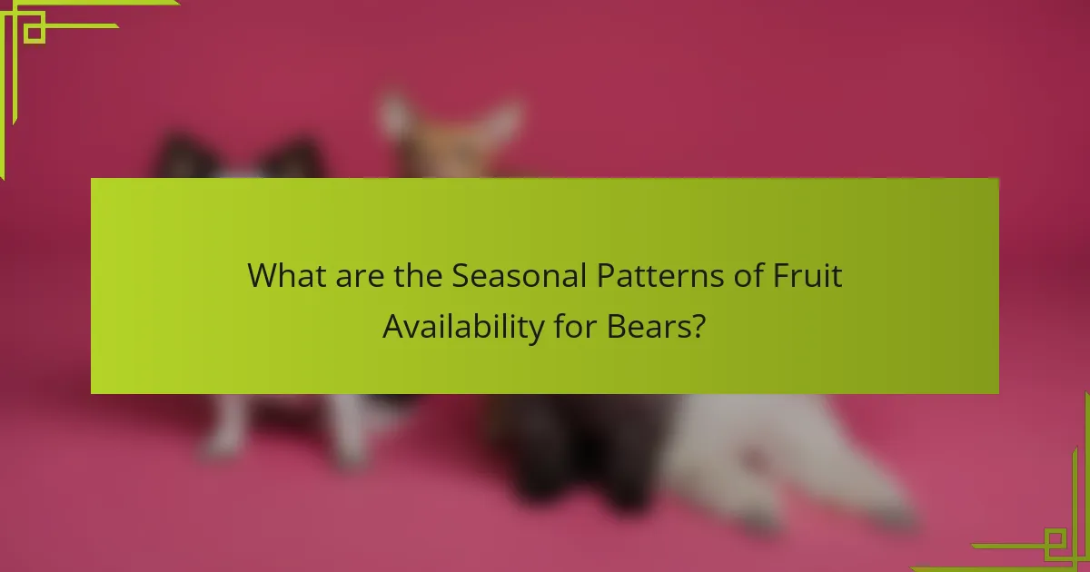 What are the Seasonal Patterns of Fruit Availability for Bears?
