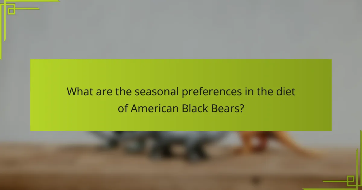 What are the seasonal preferences in the diet of American Black Bears?