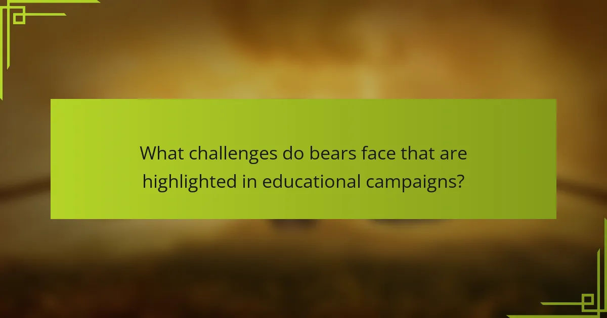 What challenges do bears face that are highlighted in educational campaigns?