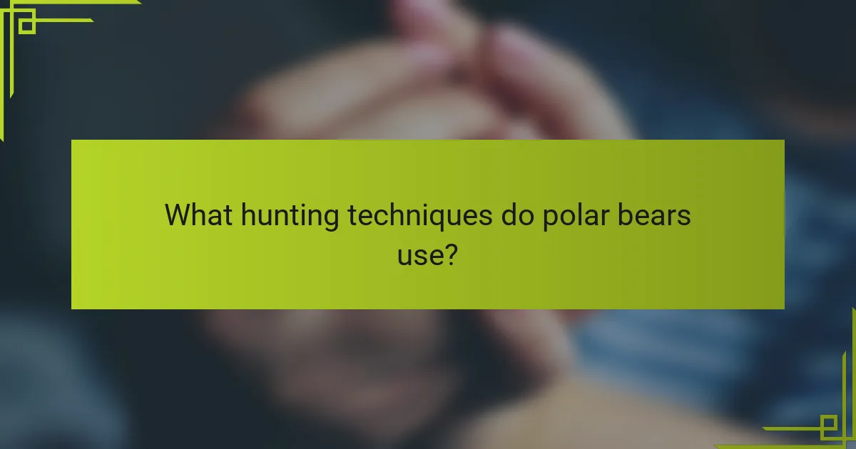 What hunting techniques do polar bears use?