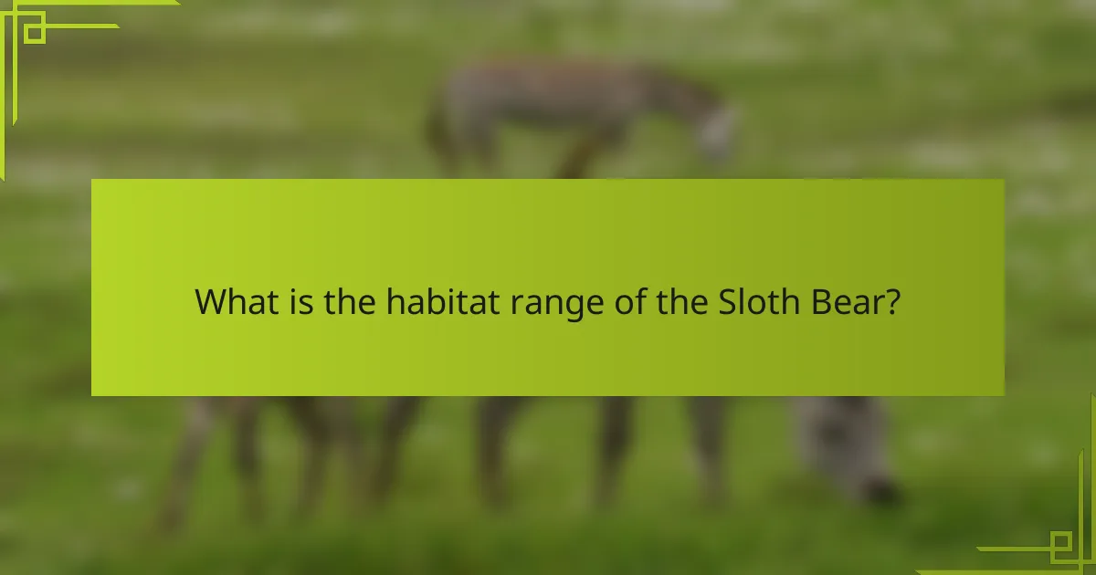 What is the habitat range of the Sloth Bear?