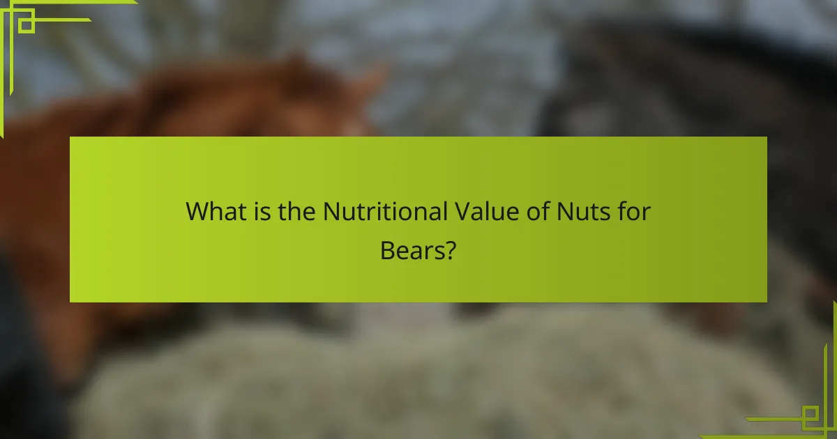 What is the Nutritional Value of Nuts for Bears?