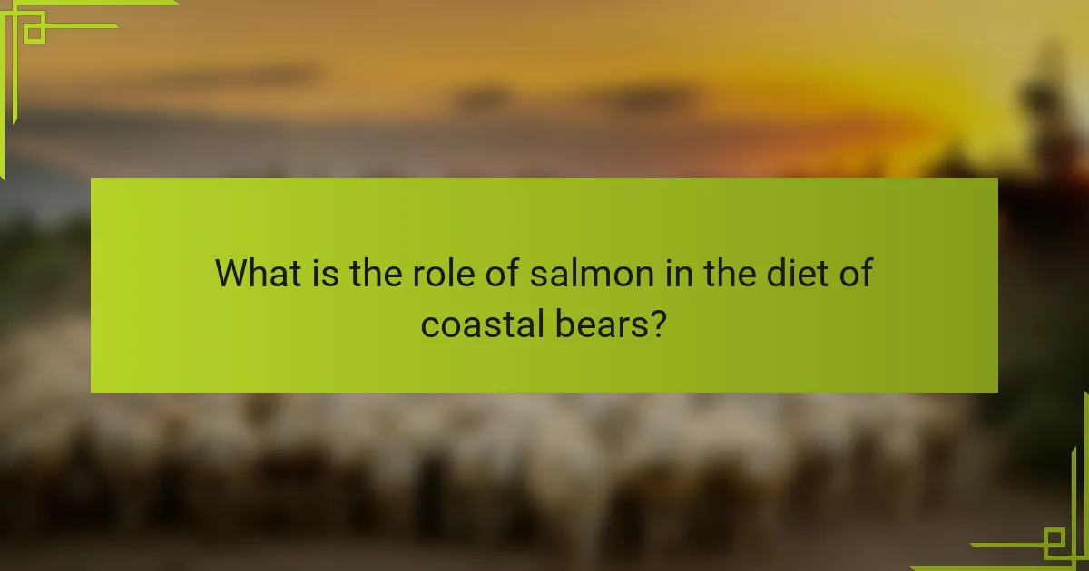 What is the role of salmon in the diet of coastal bears?