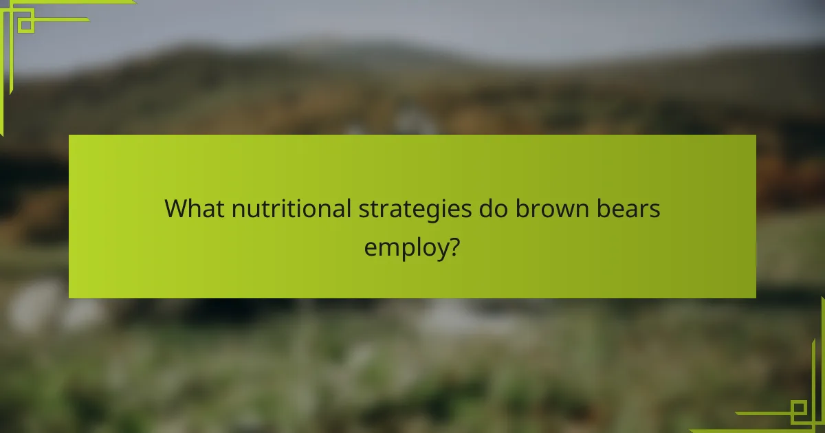What nutritional strategies do brown bears employ?
