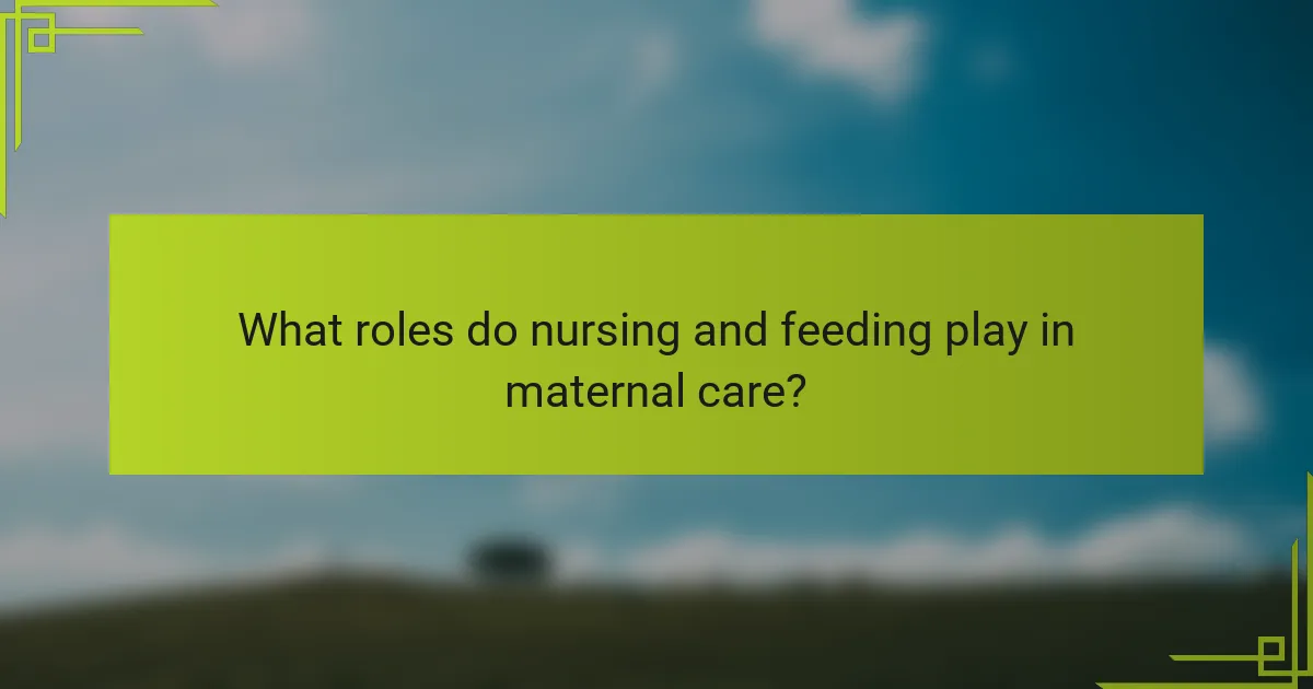 What roles do nursing and feeding play in maternal care?